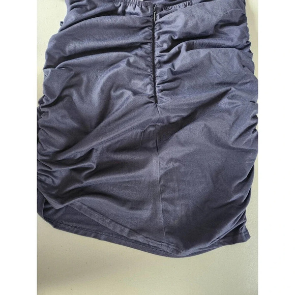 NWT Anthropologie Hutch Ruched Asymmetrical Mini Dress Size M Navy - Picture 8 of 13